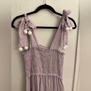 Gingham smocked maxi dress
